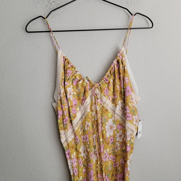 Free People All I Wanted Maxi Slip in Mellow Yellow size M NWT - Picture 3 of 8